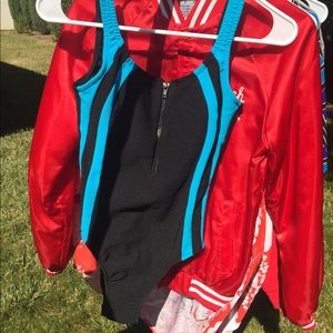 Vintage 90s ribbed zip up one piece swimsuit